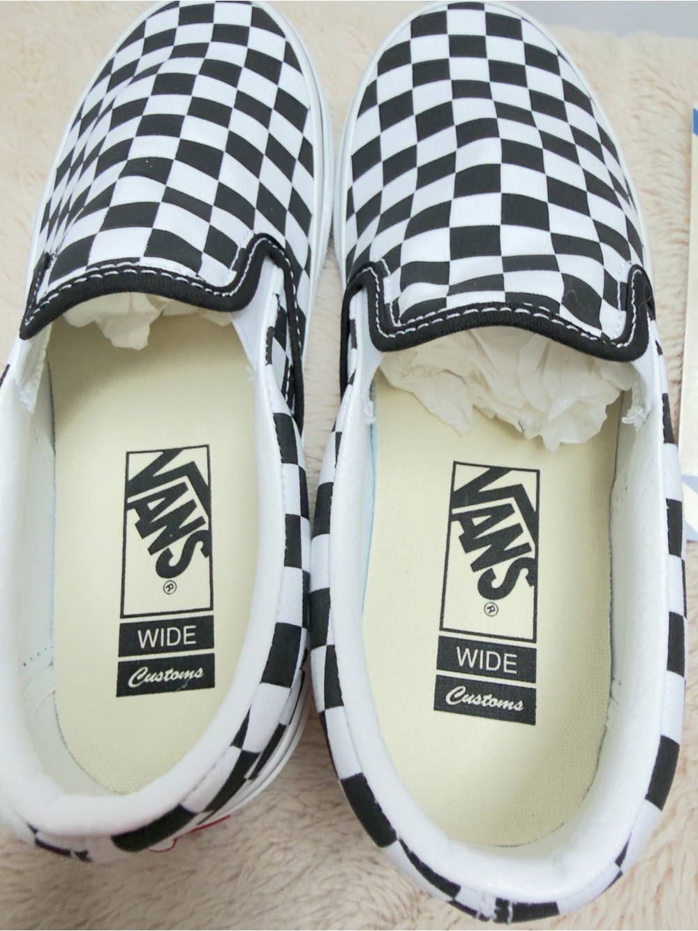 Custom Women’s Vans Checkerboard Slip-On Loafers - Black & White- new! Size 8W - Picture 5 of 10